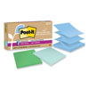 100% Recycled Paper Super Sticky Notes, 3" x 3", Oasis, 70 Sheets/Pad, 6 Pads/Pack