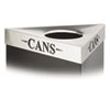 Trifecta Waste Receptacle Lid, Laser Cut "cans" Inscription, 20w X 20d X 3h, Stainless Steel