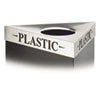 Triangular Lid For Trifecta Receptacle, Laser Cut "plastic" Inscription, Stainless Steel