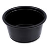 Souffle/Portion Cups, 2 oz, Polypropylene, Black, 125 Cups/Sleeve, 20 Sleeves/Carton