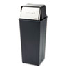 Reflections Push Top Square Receptacle, Steel, 21 Gal, Black/chrome