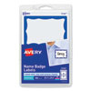 <strong>Avery®</strong><br />Printable Adhesive Name Badges, 3.38 x 2.33, Blue Border, 100/Pack