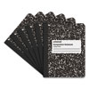 <strong>Universal®</strong><br />Composition Book, Medium/College Rule, Black Marble Cover, (100) 9.75 x 7.5 Sheets, 6/Pack