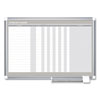 In-Out Magnetic Dry Erase Board, 18-Person Tracking, 36" x 24", White Surface, Satin Aluminum Frame