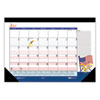 <strong>House of Doolittle™</strong><br />Recycled Academic Year Desk Pad Calendar, Illustrated Seasons Artwork, 22 x 17, Black Binding, 12-Month (July-June): 2023-24