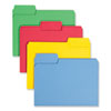 <strong>Smead™</strong><br />SuperTab Colored File Folders, 1/3-Cut Tabs: Assorted, Letter Size, 0.75" Expansion, 11-pt Stock, Color Assortment 1, 100/Box
