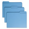 <strong>Smead™</strong><br />Reinforced Top Tab Colored File Folders, 1/3-Cut Tabs: Assorted, Letter Size, 0.75" Expansion, Blue, 100/Box