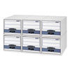 <strong>Bankers Box®</strong><br />STOR/DRAWER STEEL PLUS Extra Space-Savings Storage Drawers, Letter Files, 14" x 25.5" x 11.5", White/Blue, 6/Carton