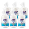 <strong>PURELL®</strong><br />Hand Sanitizing Wipes Alcohol Formula, 6 x 7, Unscented, White, 175/Canister, 6 Canisters/Carton