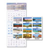 Scenic Three-Month Wall Calendar, Scenic Landscape Photography, 12 x 27, White Sheets, 14-Month (Dec to Jan): 2023 to 2025