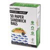 Peel and Seal Sandwich Bag with Closure Strip, 6.3 x 2 x 7.9, White with Blue Shark, 50/Box