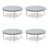 Height Adjustable Activity Tables, Round, 60" x 19" to 29", Gray Granite Top, Gray Legs, 4/Pallet