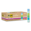 100% Recycled Paper Super Sticky Notes, Unruled, 3" x 3", Assorted Oasis Colors, 70 Sheets/Pad, 12 Pads/Pack