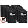 Square Deal Composition Book, 3-Subject, Wide/Legal Rule, Black Cover, (100) 9.75 x 7.5 Sheets, 12/Pack