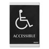 <strong>Headline® Sign</strong><br />Century Series Office Sign, Accessible, 6 x 9, Black/Silver