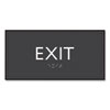 ADA Sign, Exit, Plastic, 4 x 4, Clear/White