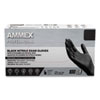 <strong>AMMEX® Professional</strong><br />Nitrile Exam Gloves, Powder-Free, 3 mil, Medium, Black, 100/Box, 10 Boxes/Carton