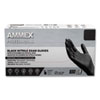 <strong>AMMEX® Professional</strong><br />Nitrile Exam Gloves, Powder-Free, 3 mil, X-Large, Black, 100/Box, 10 Boxes/Carton