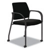 Ignition Series Guest Chair with Arms, Polyurethane Fabric Seat, 25" x 21.75" x 33.5", Black