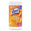 <strong>LYSOL® Brand</strong><br />Disinfecting Wipes, 1-Ply, 7 x 7.25, Mango and Hibiscus, White, 80 Wipes/Canister