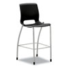 <strong>HON®</strong><br />Motivate Four-Leg Cafe Height Stool, Supports Up to 300 lb, 30" Seat Height, Onyx Seat, Onyx Back, Platinum Base
