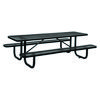 Expanded Steel Picnic Table, Rectangular, 96 x 62 x 29.5, Black Top, Black Base/Legs