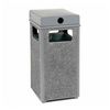 Stone Panel All Weather Trash Receptacle Urn, 12 gal, Steel, Gray