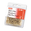 Gold Tone Paper Clips, #2, Smooth, Gold, 100/Box
