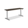 Coordinate Height Adjustable Desk Bundle 2-Stage, 70" x 22" x 27.75" to 47", Florence Walnut\Silver