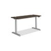 Coordinate Height Adjustable Desk Bundle 2-Stage, 58" x 22" x 27.75" to 47", Florence Walnut\Silver