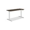 Coordinate Height Adjustable Desk Bundle 2-Stage, 58" x 22" x 27.75" to 47", Florence Walnut/Designer White