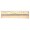 Wood Ruler, Metric and 1/16" Scale with Single Metal Edge, 12"/30 cm Long