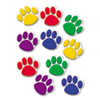 Paw Print Accents, Assorted Colors, 30 Pieces