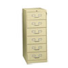 Six-Drawer Multimedia/card File Cabinet, Putty, 21.25" X 28.5" X 52"