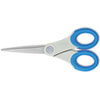 Scissors With Antimicrobial Protection, Pointed Tip, 7" Long, 3" Cut Length, Blue Straight Handle