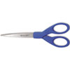 Preferred Line Stainless Steel Scissors, 7" Long, 2.5" Cut Length, Blue Straight Handle