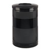 Classics Perforated Open Top Receptacle, Round, Steel, 51 Gal, Black