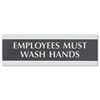 Century Series Office Sign, Employees Must Wash Hands, 9 X 3