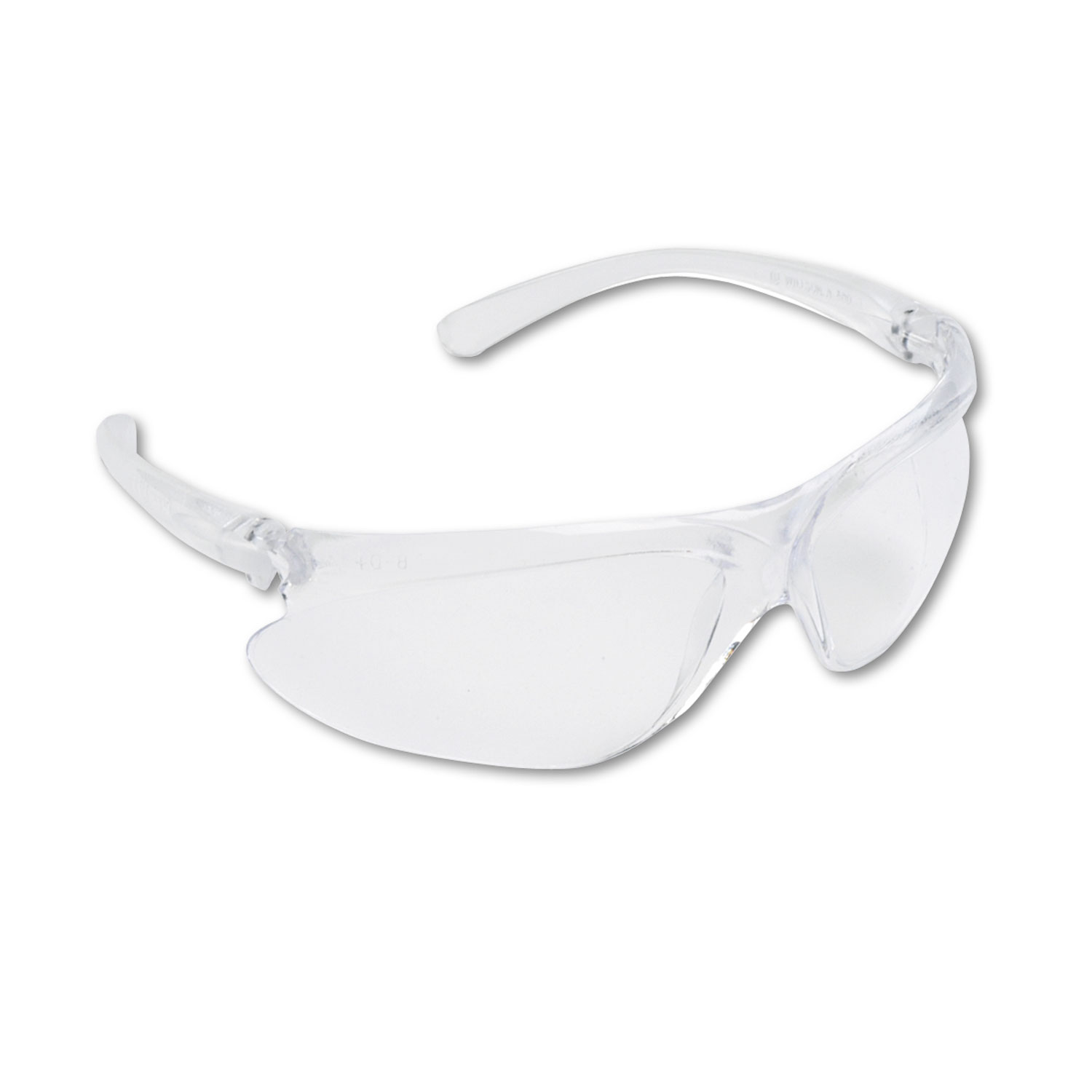 Spartan 400 Series Wraparound Safety Glasses, Clear Plastic Frame, Clear Lens