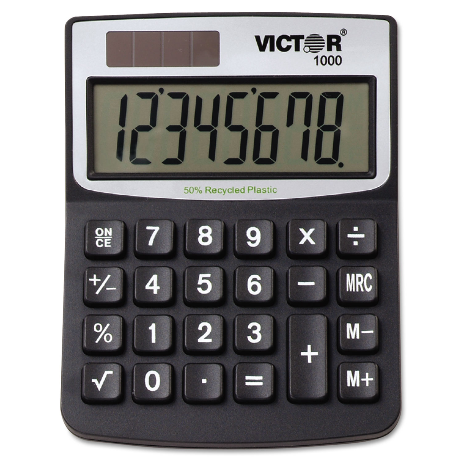  Victor 1000 1000 Minidesk Calculator, Solar/Battery, 8-Digit LCD (VCT1000) 