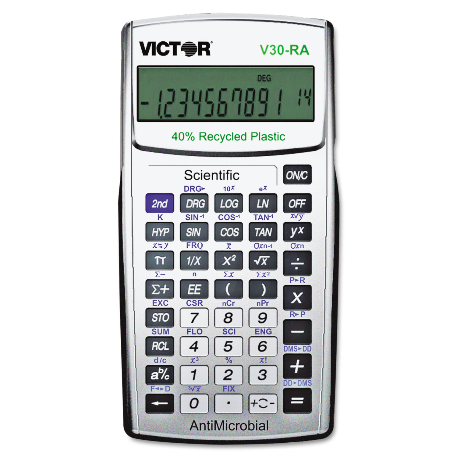 V30RA Scientific Recycled Calculator w/Antimicrobial Protection