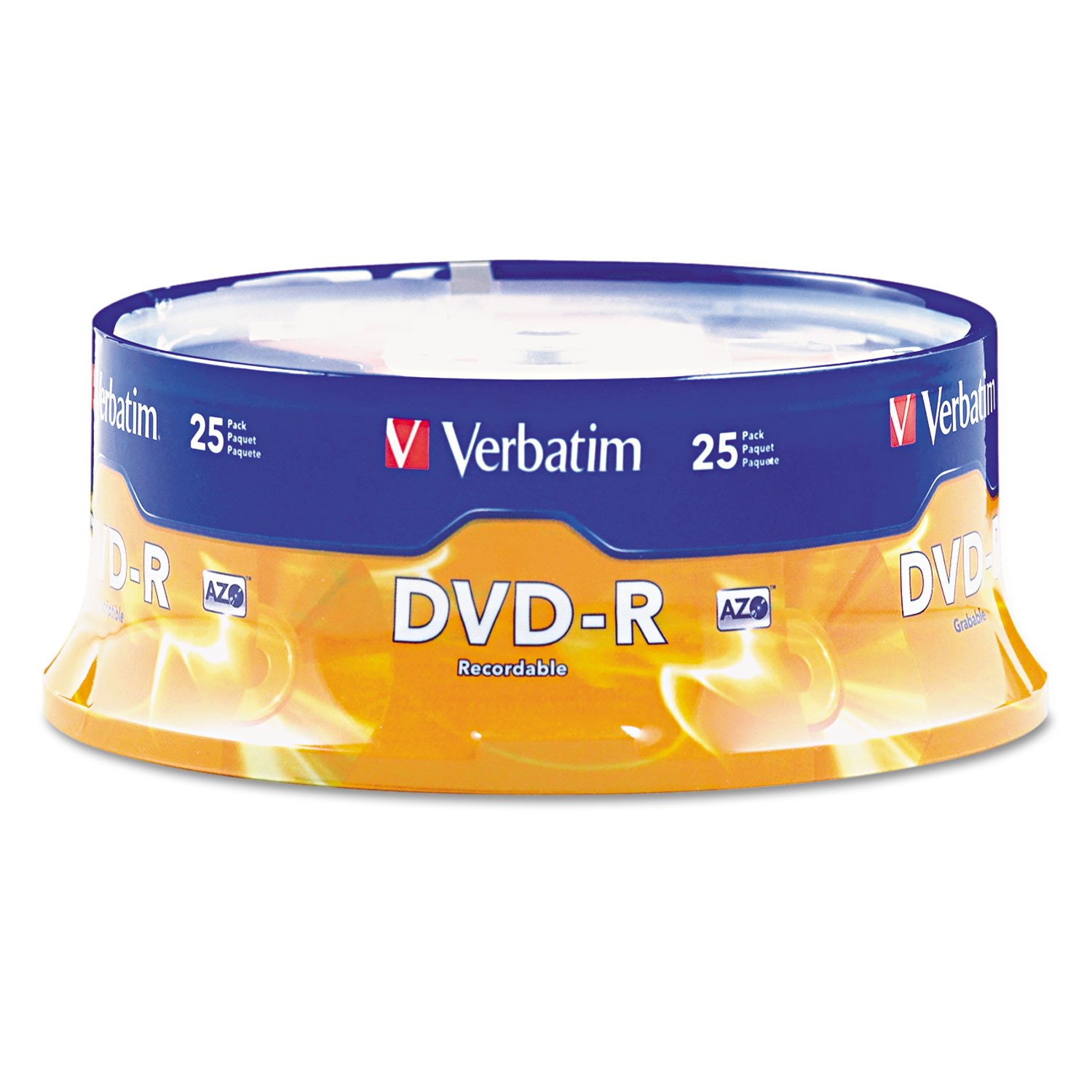  Verbatim 95058 DVD-R Discs, 4.7GB, 16x, Spindle, Matte Silver, 25/Pack (VER95058) 