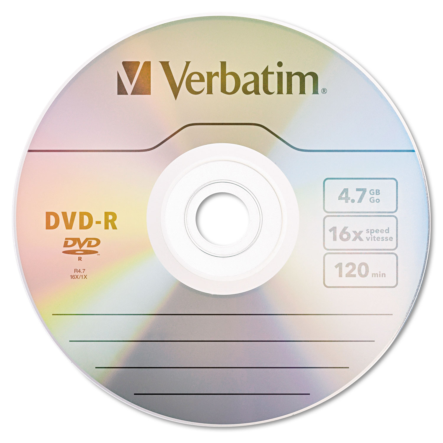 DVD-R Discs, 4.7GB, 16x, Spindle, Silver, 50/Pack
