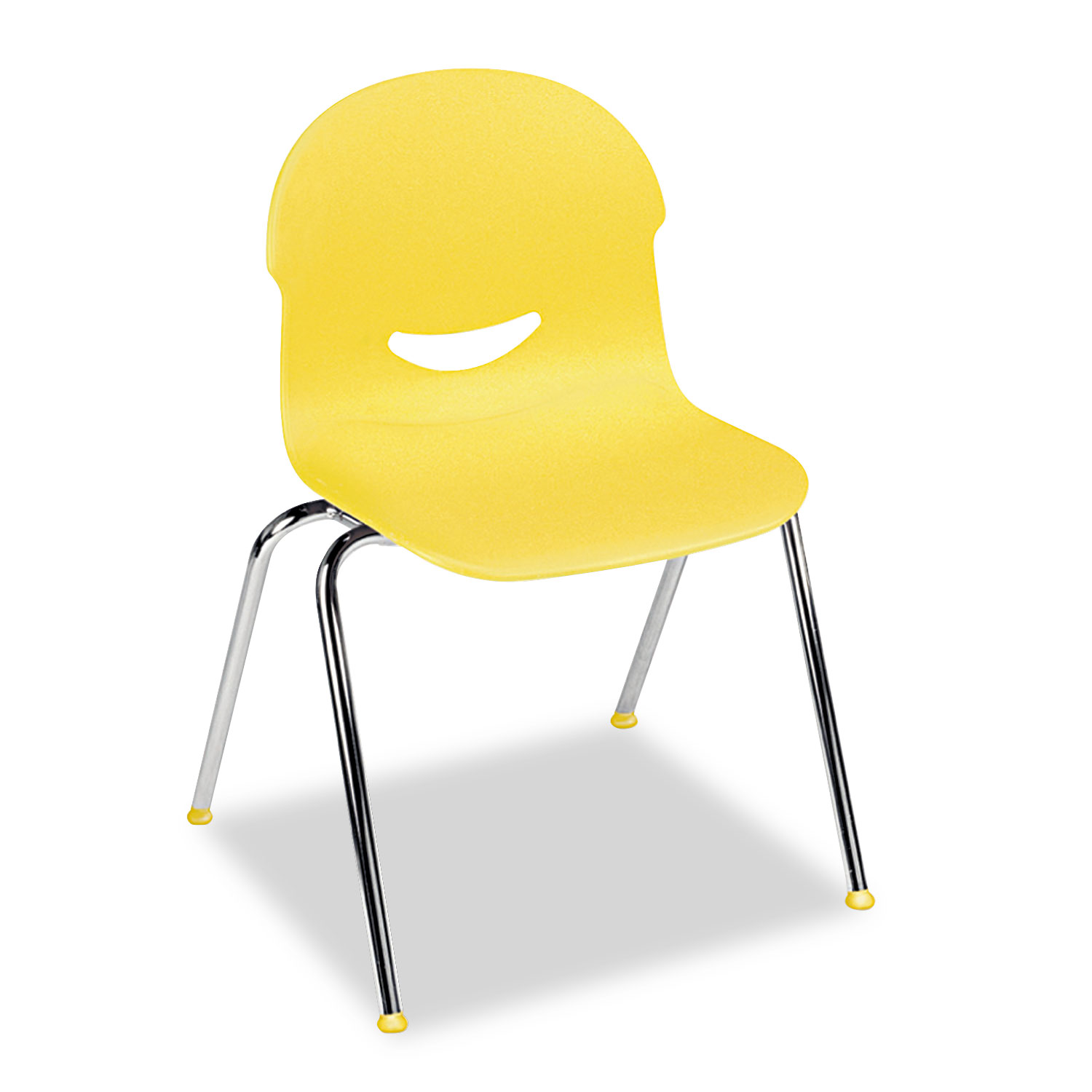 IQ Series Stack Chairs, 17-1/2 Seat Height, Squash/Chrome, 4/Carton