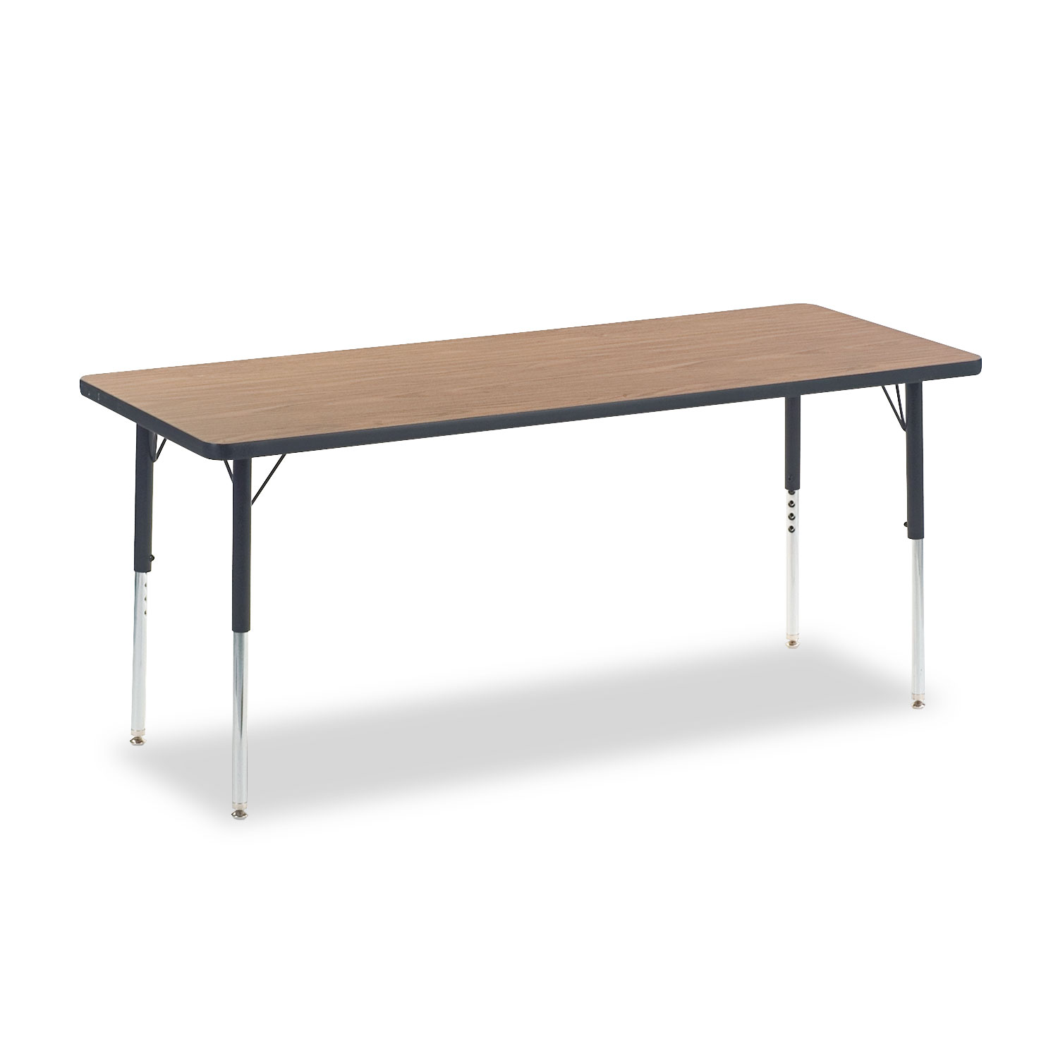 4000 Series Rectangular Activity Table, 24w x 60d x 30h, Medium Oak/Chrome