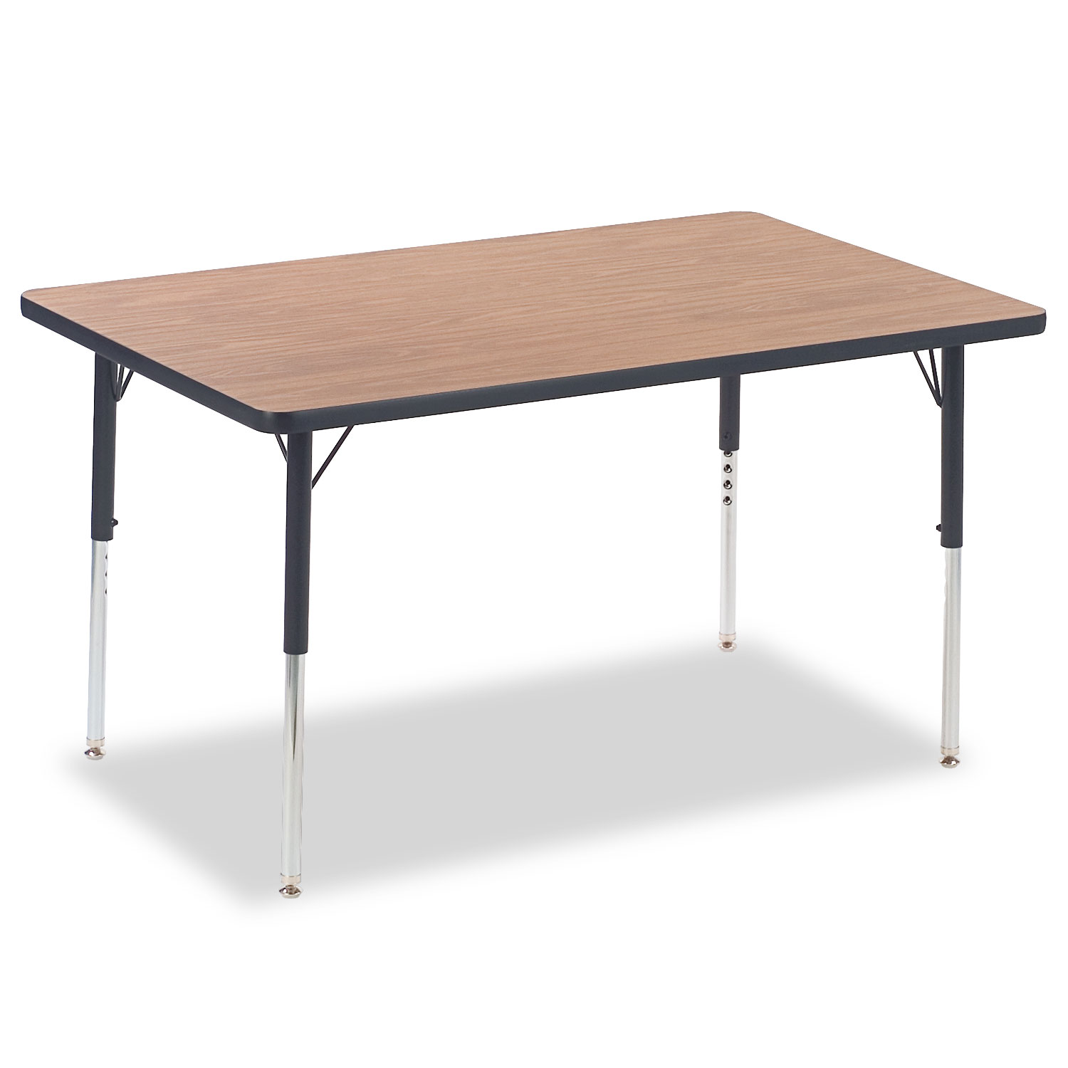 4000 Series Rectangular Activity Table, 30w x 48d x 30h, Medium Oak/Chrome