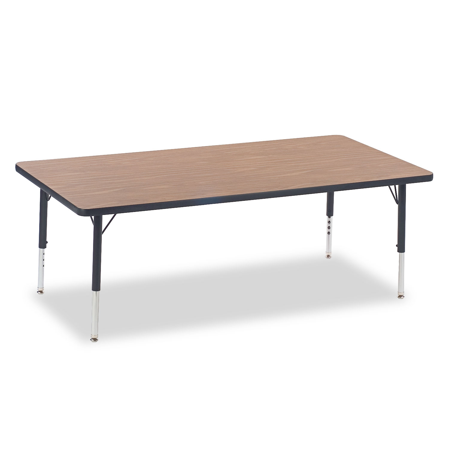 4000 Series Rectangular Activity Table, 30w x 60d x 30h, Medium Oak/Chrome