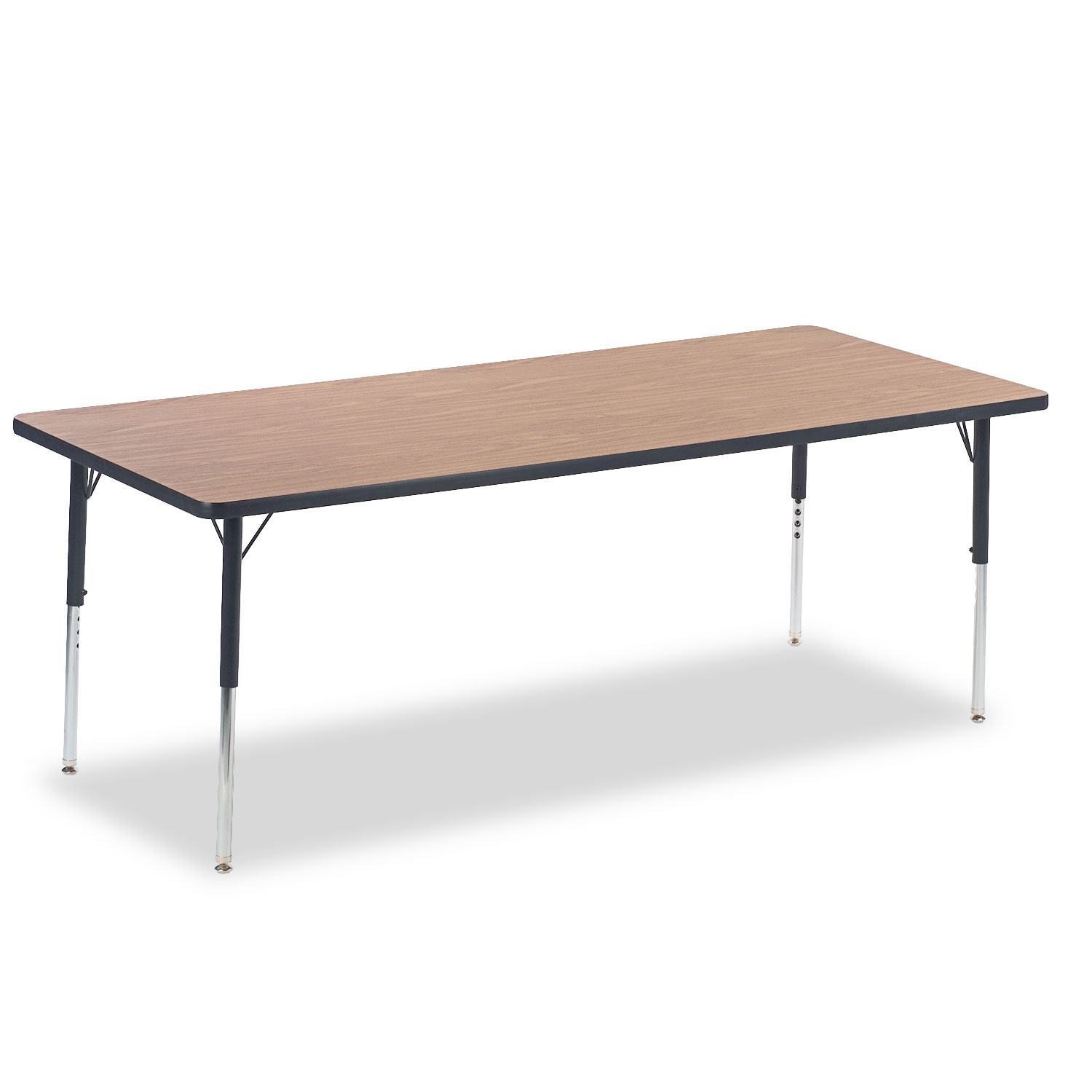 4000 Series Rectangular Activity Table, 30w x 72d x 30h, Medium Oak/Chrome