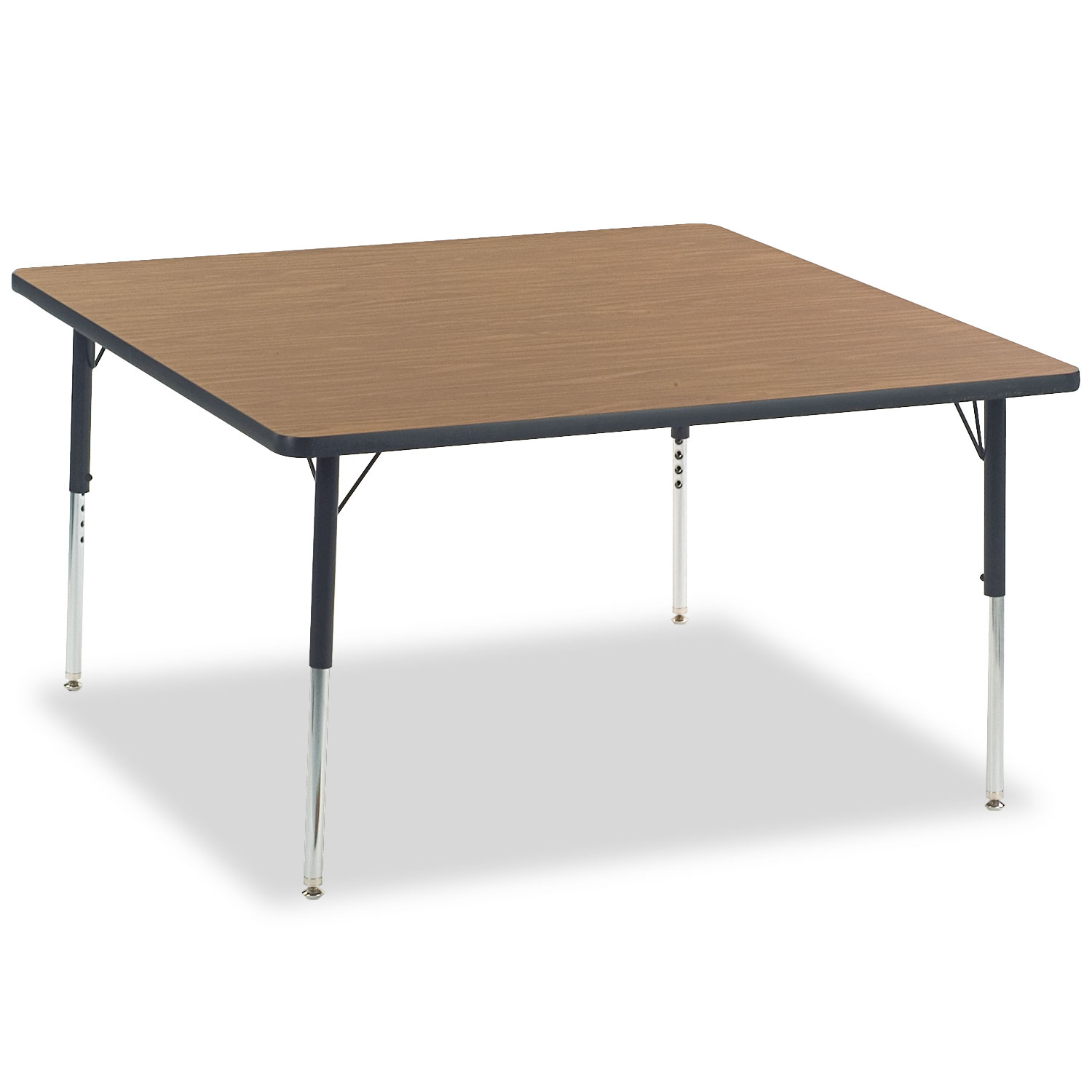 4000 Series Rectangular Activity Table, 48w x 48d x 30h, Medium Oak/Chrome