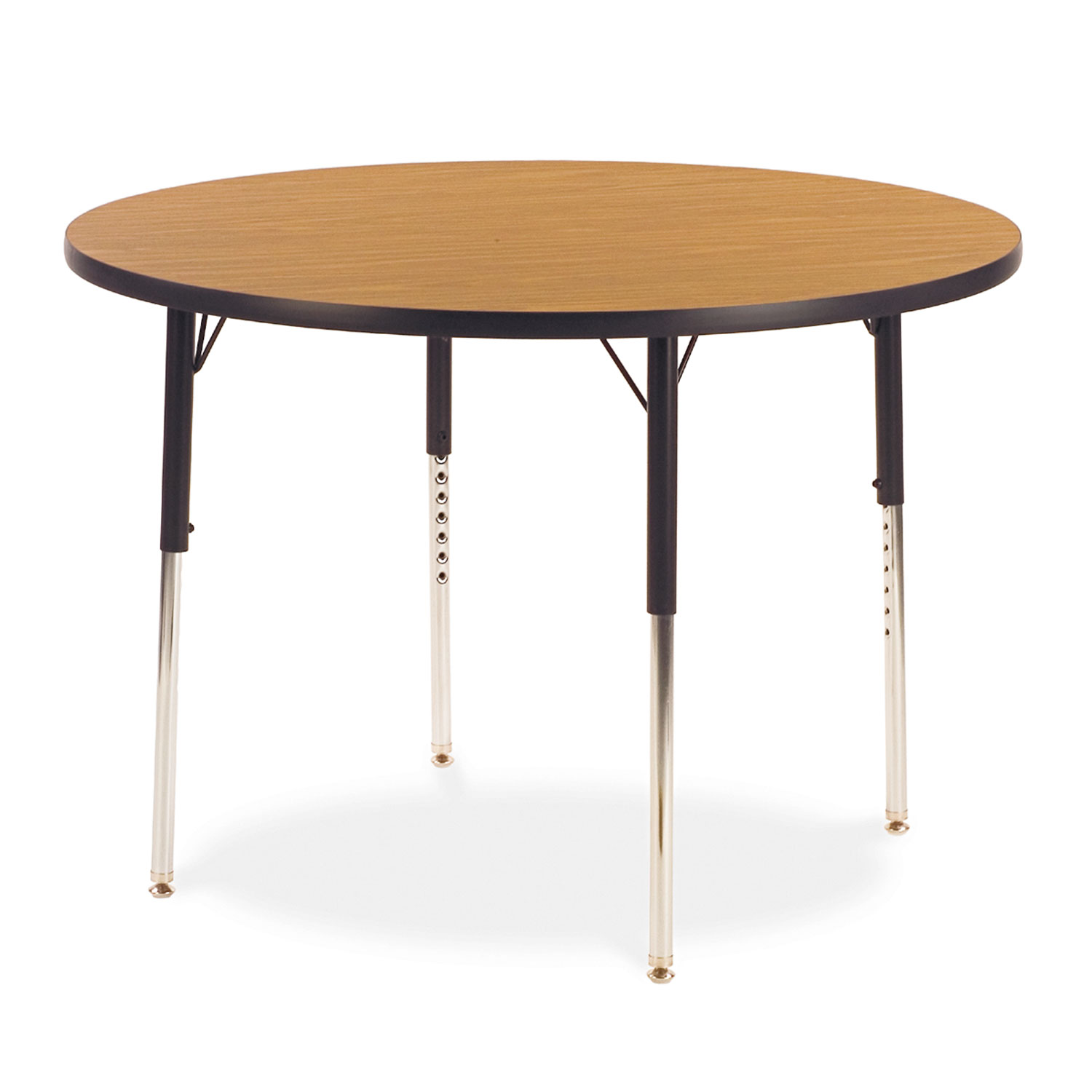 4000 Series Round Activity Table, 60 dia. x 30h, Medium Oak/Chrome